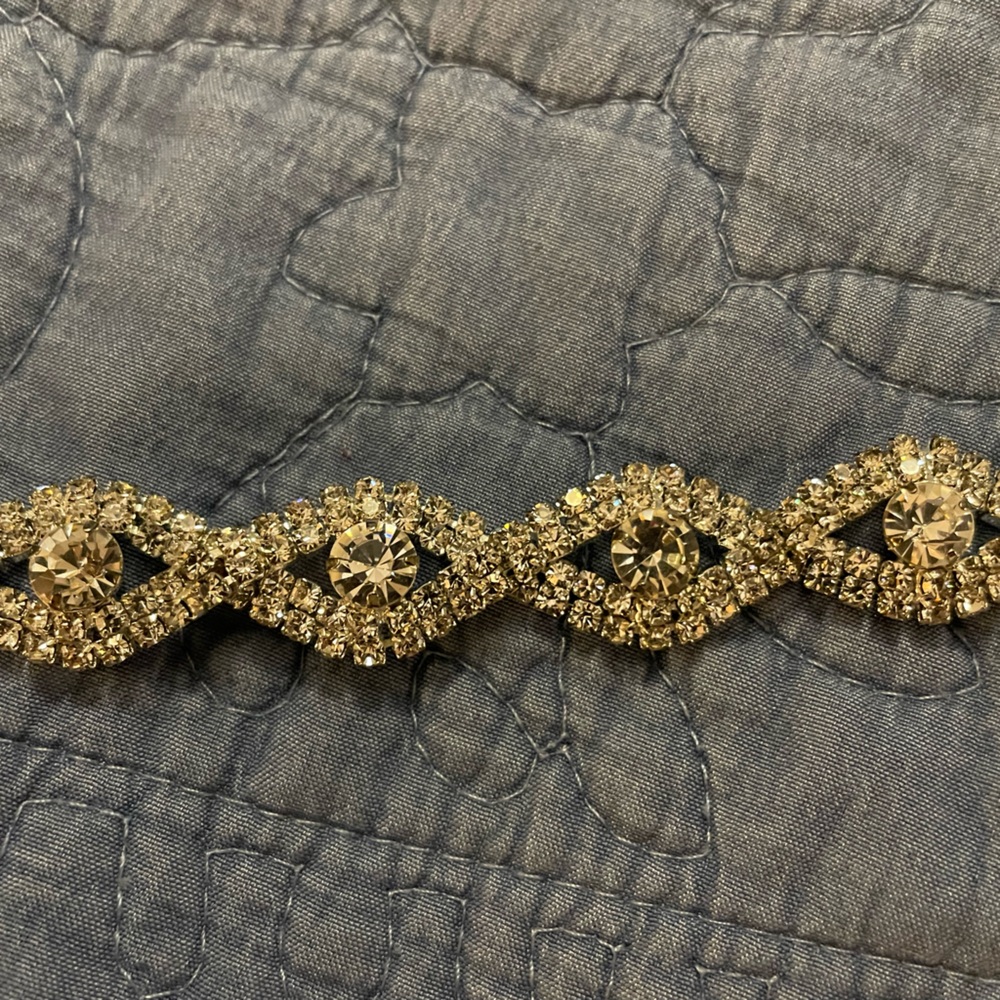 Rhinestone and ribbon bridal belt, headband, accessory